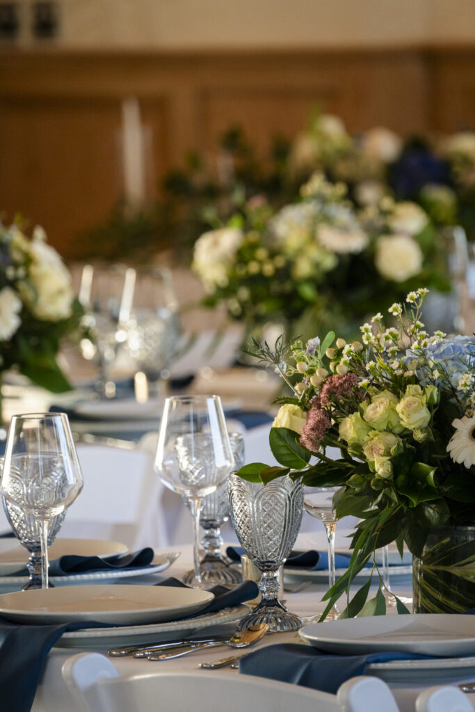 a table set up for a formal dinner